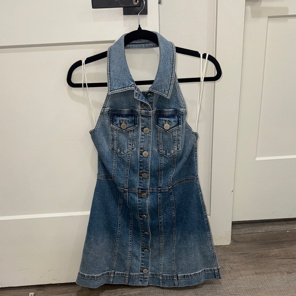 Alice + Olivia Blue Denim Midi Dress